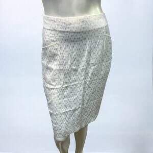 Classic Directions Petite Vintage White Textured Pencil Skirt Size 10P USA Made